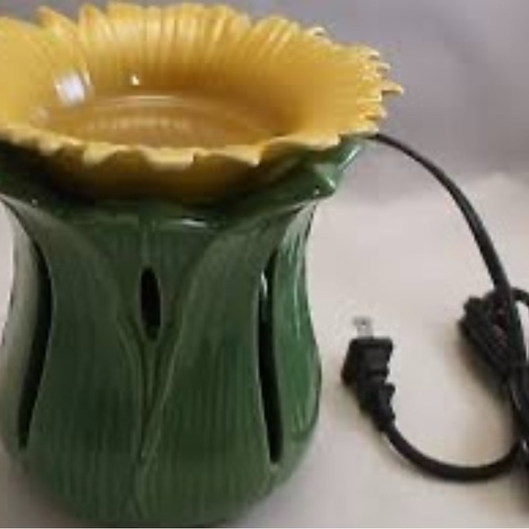 PartyLite Tuscan Sunflower Scent Glow Wax Warmer Melt Full Size Retired Holder - Picture 2 of 12